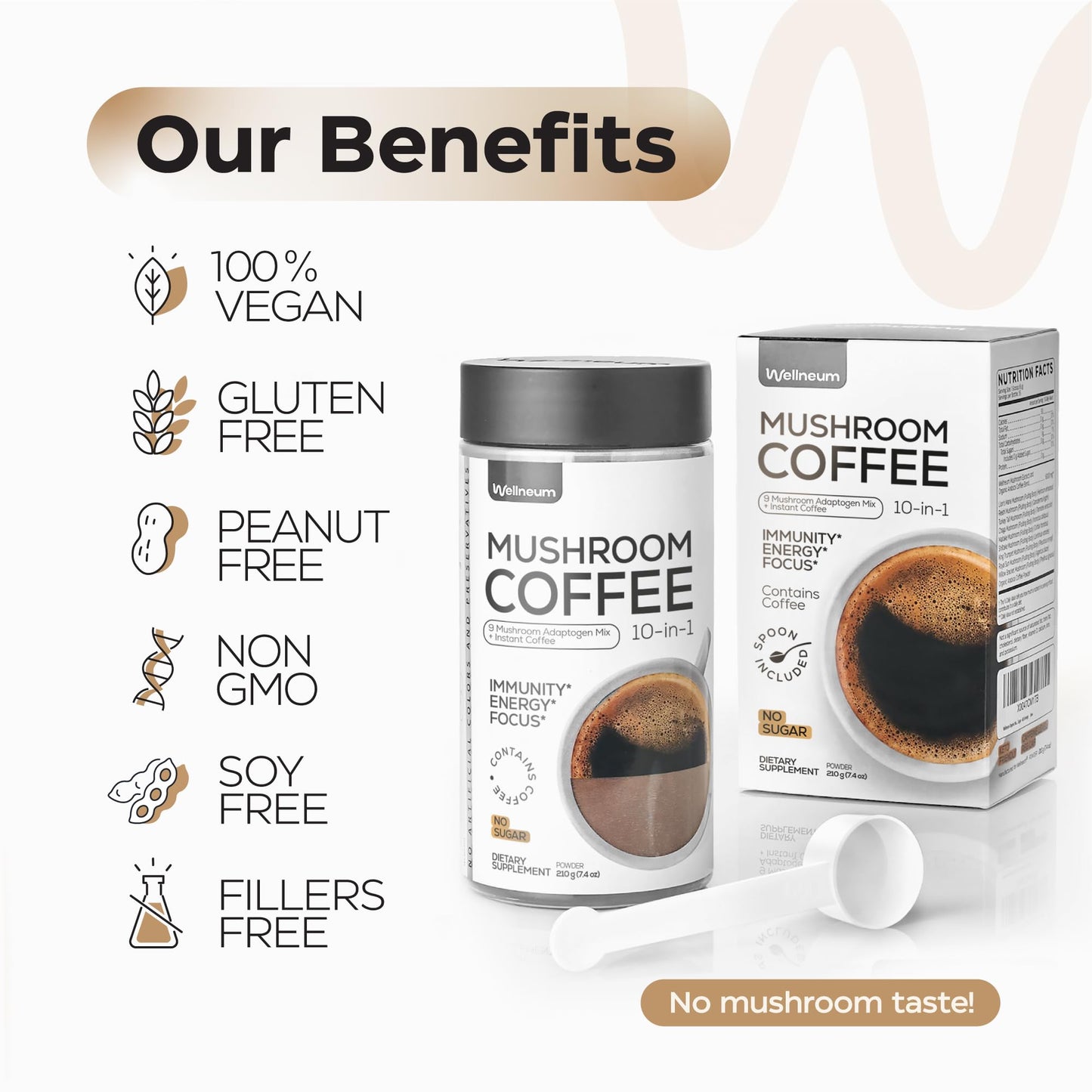 Mushroom Coffee, Fruits & Greens, Beetroot, Magnesium, Previotic Fiber